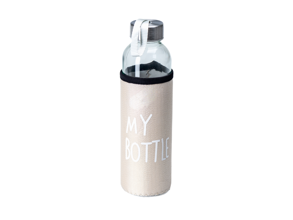 БУТЫЛКА стекло/пластмасса для питья "My bottle" в текстильном чехле 500 мл/22 см   108461