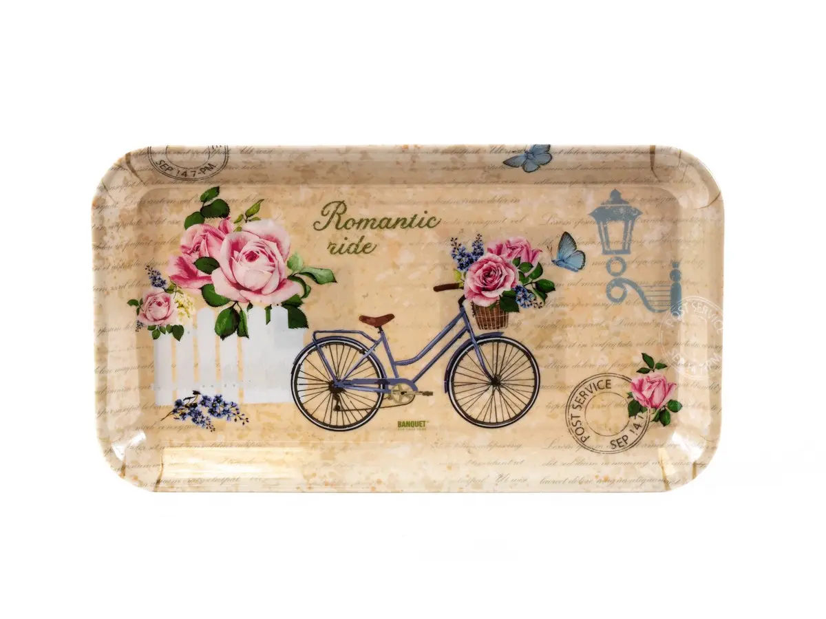 ПОДНОС пластмассовый прямоугольный "Romantic" 29,5*16,5 см  Banquet 102407