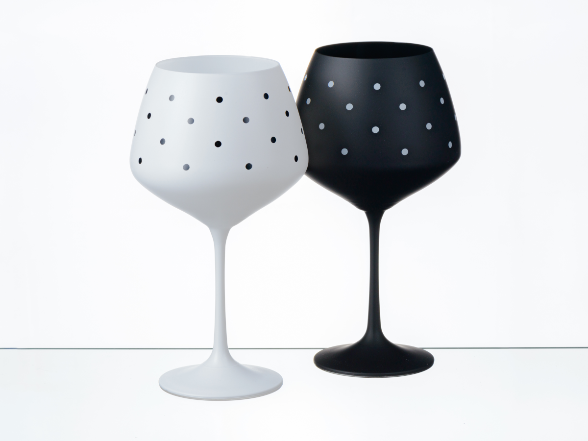 НАБОР БОКАЛОВ ДЛЯ ВИНА стеклянных "Lovely dots" декор. 2 шт. 580 мл  Crystalex 101931
