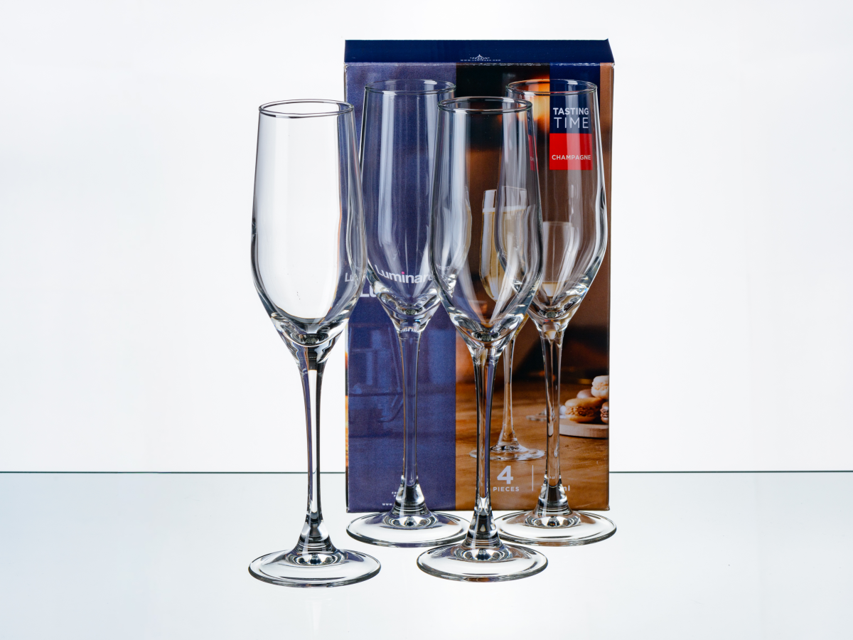 НАБОР БОКАЛОВ ДЛЯ ШАМПАНСКОГО стеклянных "Tasting time. Champagne" 4 шт. 160 мл/23,5 см  Luminarc 91683