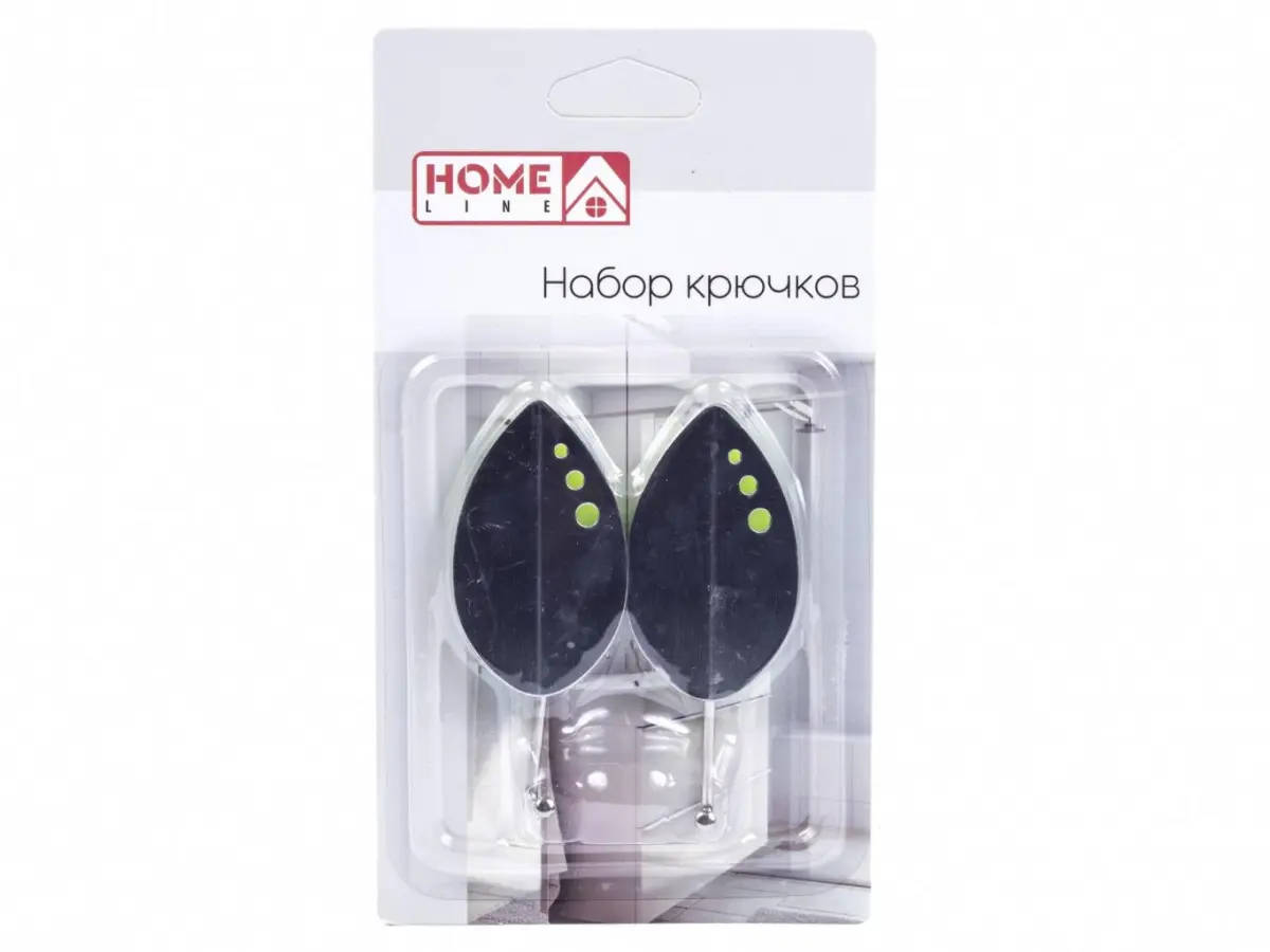 НАБОР КРЮЧКОВ металлических на скотче 2 шт. 3,5*9 см   Home Line 84945