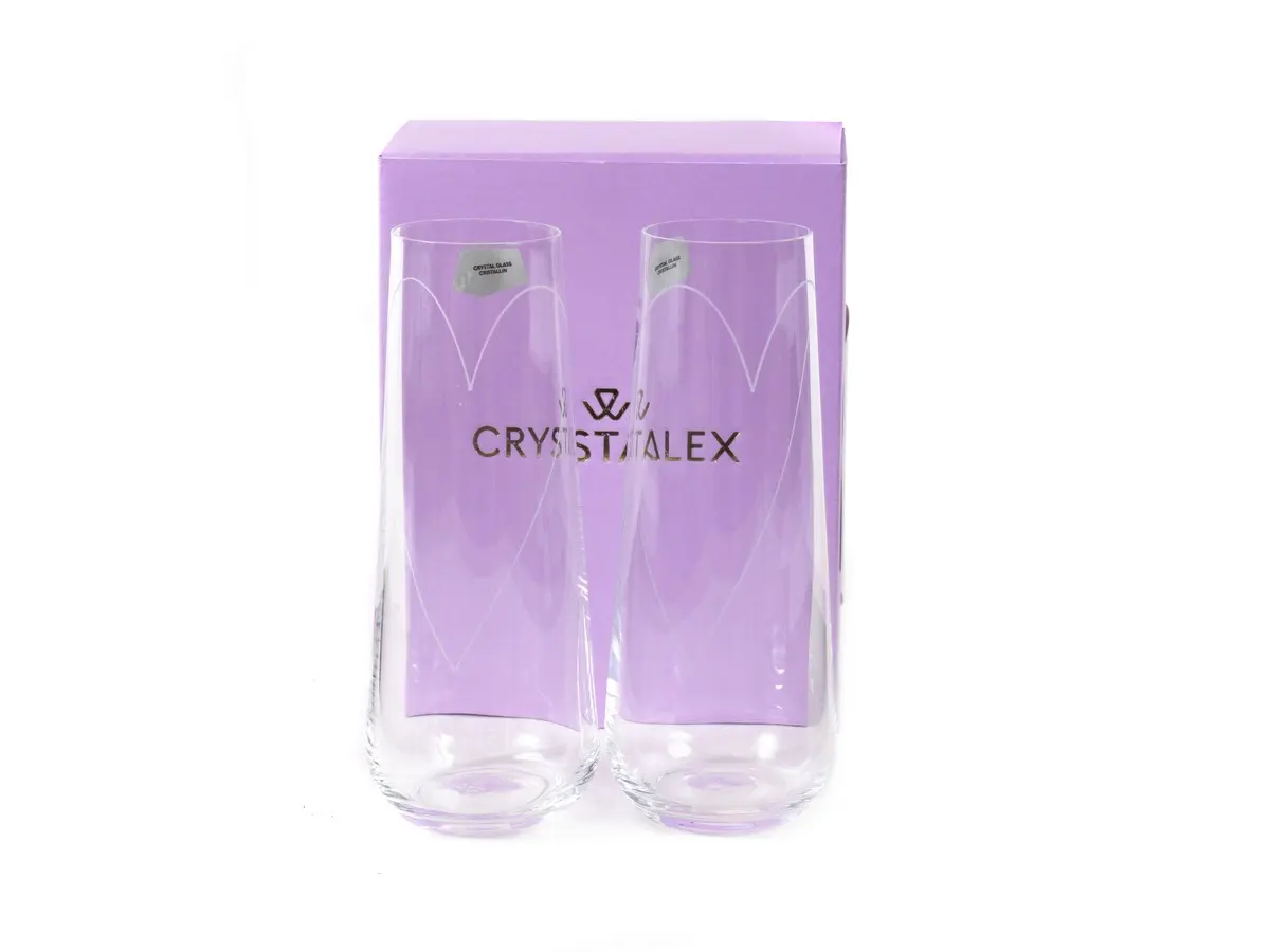 НАБОР СТАКАНОВ стеклянных "Glass Heart" 2 шт. 250 мл/14 см  Crystalex 103206