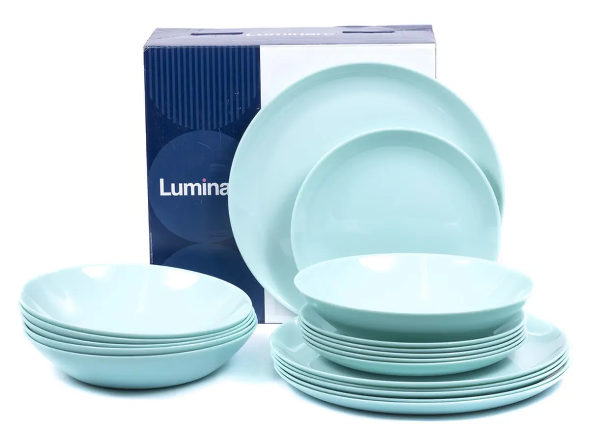 НАБОР ТАРЕЛОК стеклокерамических "Diwali light turquoise" 18 шт. 19/20/25 см  Luminarc 89515