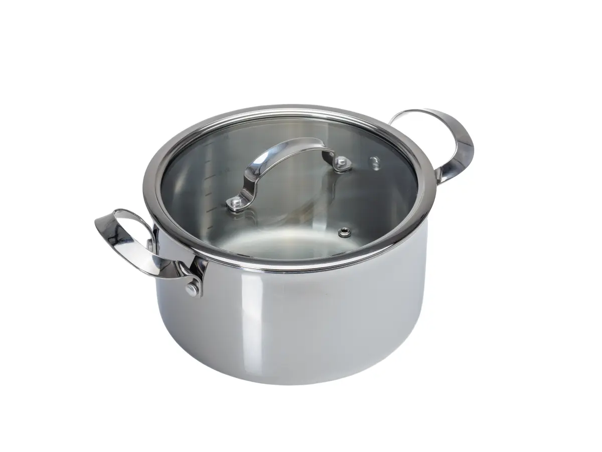 КАСТРЮЛЯ из нержавеющей стали 3,6 л/20 см со стеклянной крышкой  Fresca 107403