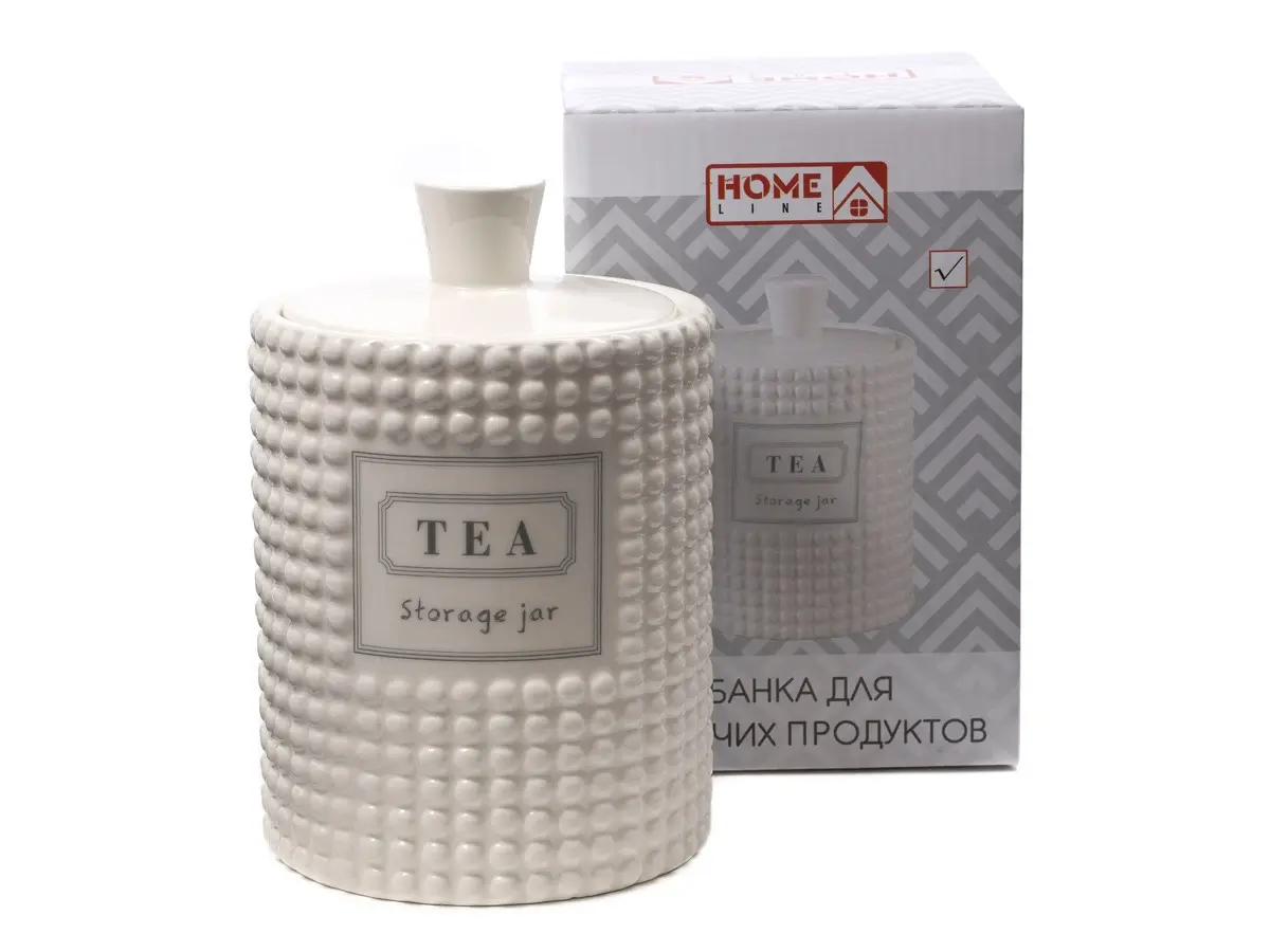 БАНКА ДЛЯ СЫПУЧИХ ПРОДУКТОВ керамическая "Tea" 800 мл/10,8*10,8*15 см  Fresca 97319