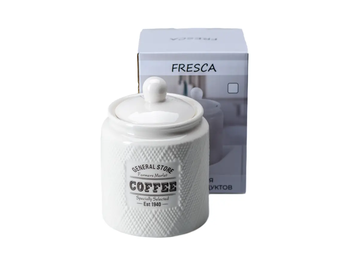 БАНКА ДЛЯ СЫПУЧИХ ПРОДУКТОВ керамическая "Coffee" 780 мл/11*15 см   108353