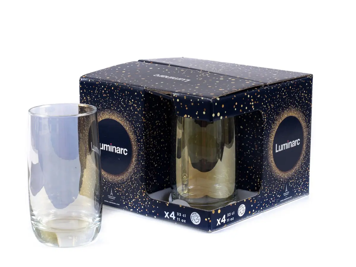НАБОР СТАКАНОВ стеклянных "Golden chameleon" 4 шт. 330 мл  Luminarc 101669