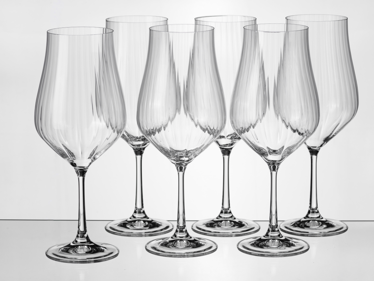 НАБОР БОКАЛОВ ДЛЯ ВИНА стеклянных "Tulipa optic" 6 шт. 550 мл  Crystalex 95587