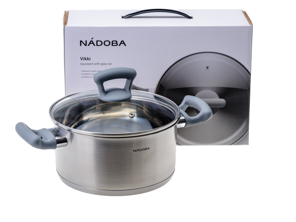 КАСТРЮЛЯ со стеклянной крышкой, 20 см/3 л, NADOBA, серия VIKKI   109190