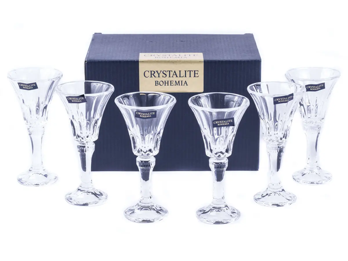 НАБОР РЮМОК ДЛЯ ЛИКЕРА стеклянных "WELLINGTON" 6 шт. 49 мл  Crystalite Bohemia 63231