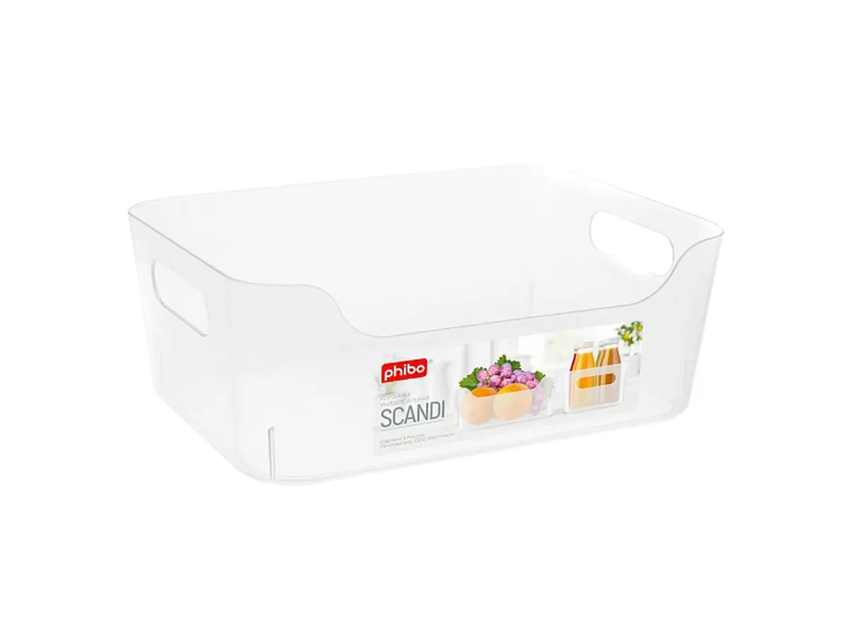 КОРЗИНА пластмассовая "Scandi" бесцветная 17*12*7,5 см/1,2 л  Phibo 103863