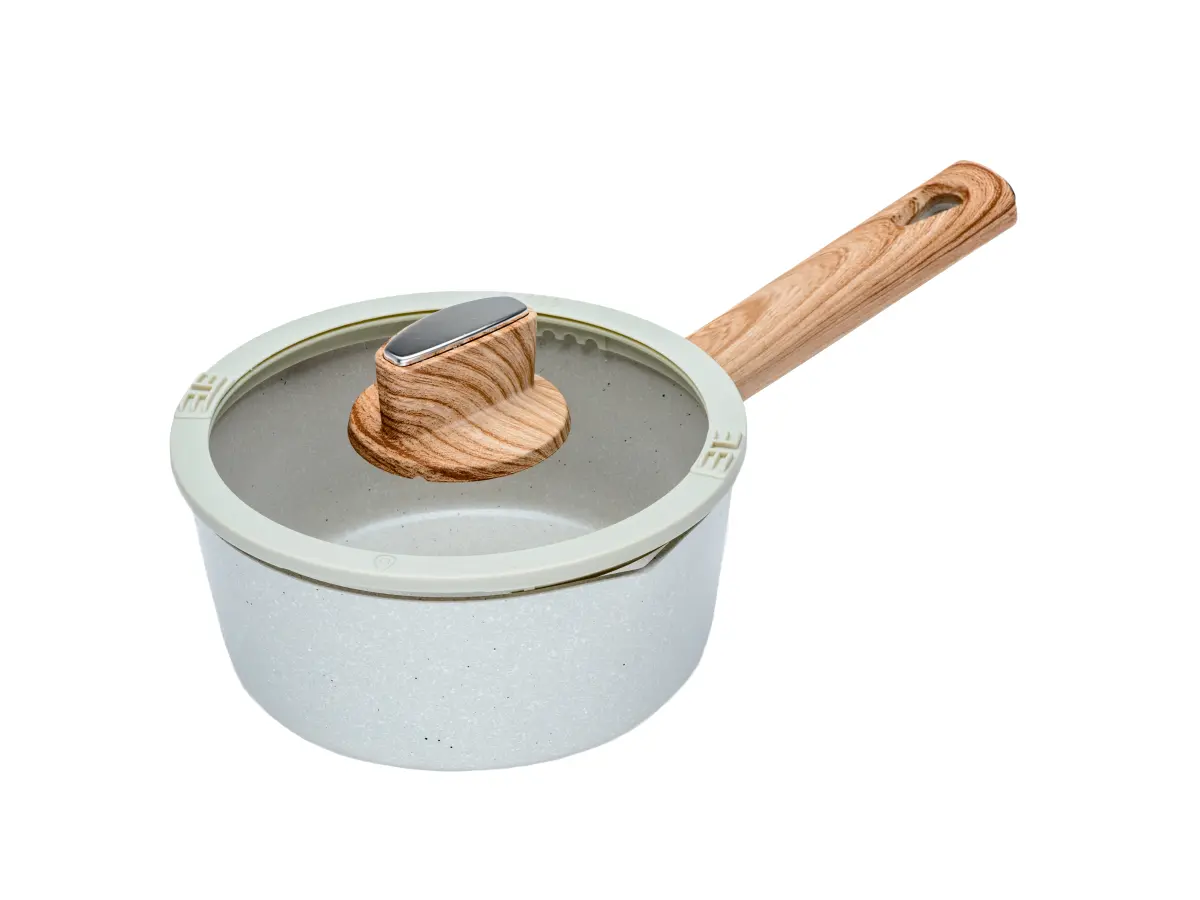СОТЕЙНИК алюминиевый с керамическим покрытием "Ceramic Latte" 18*8 см/1,5 л со стеклянной крышкой  Fresca 105648