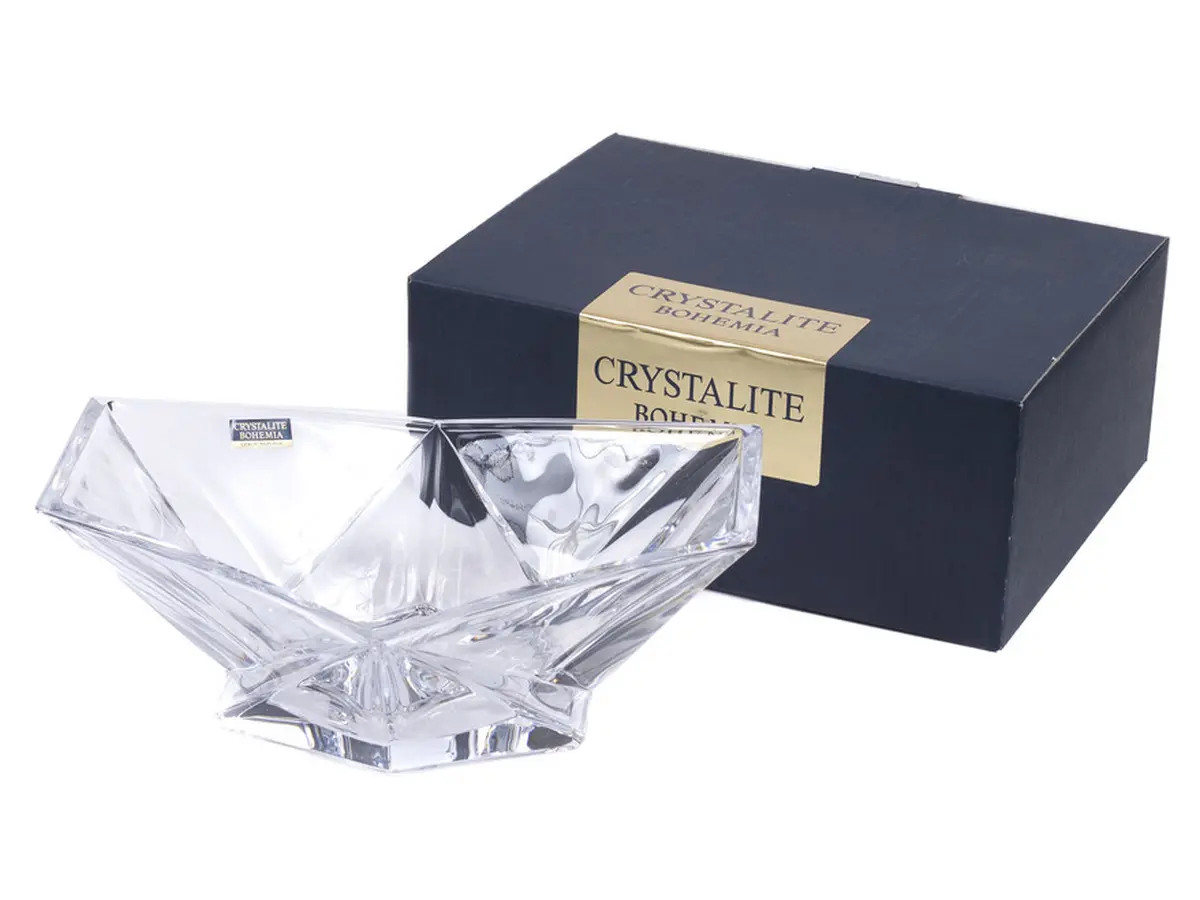 САЛАТНИК стеклянный "ORIGAMI" 22 см  Crystalite Bohemia 88671