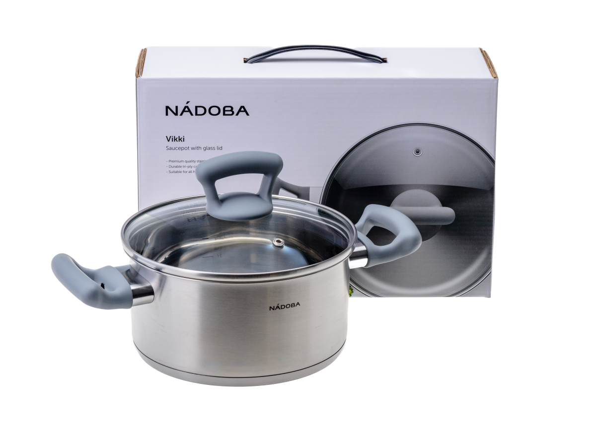 КАСТРЮЛЯ со стеклянной крышкой, 18 см/2,3 л, NADOBA, серия VIKKI   109191