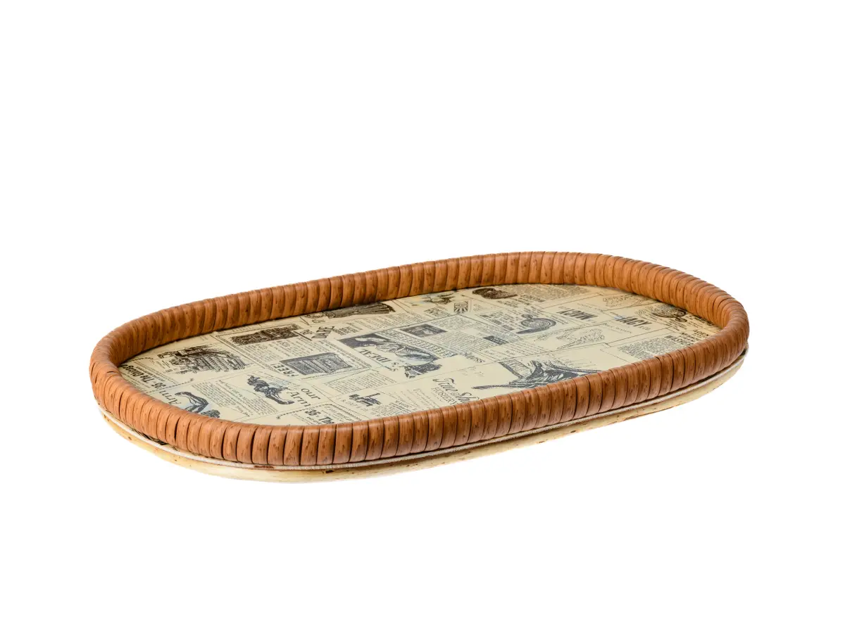 ПОДНОС пвх плетеный овальный 40*30*3,5 см   107942