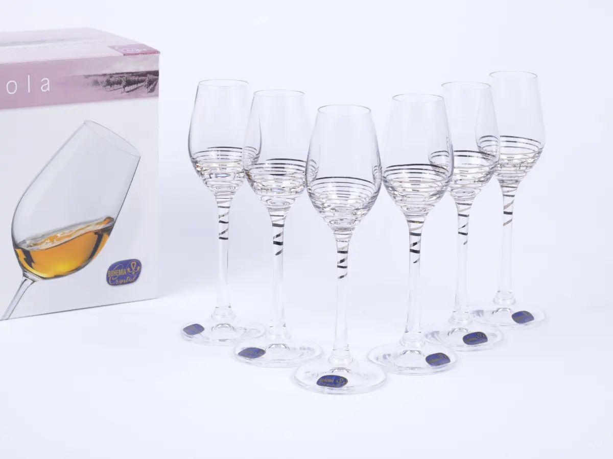 НАБОР РЮМОК ДЛЯ ЛИКЕРА стеклянных декор. "Viola" 6 шт. 60 мл  Crystalex 81689