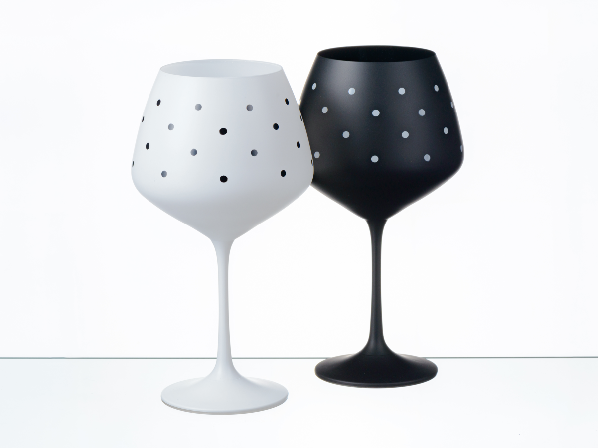 НАБОР БОКАЛОВ ДЛЯ ВИНА стеклянных "Lovely dots" декор. 2 шт. 580 мл  Crystalex 96534