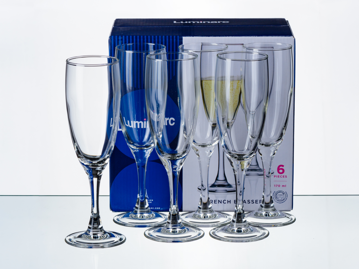 НАБОР БОКАЛОВ ДЛЯ ШАМПАНСКОГО стеклянных "French brasserie" 6 шт. 170 мл  Luminarc 65523