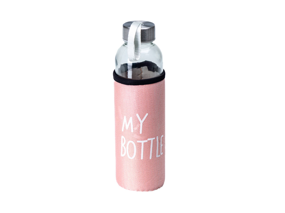 БУТЫЛКА стекло/пластмасса для питья "My bottle" в текстильном чехле 500 мл/22 см   108461