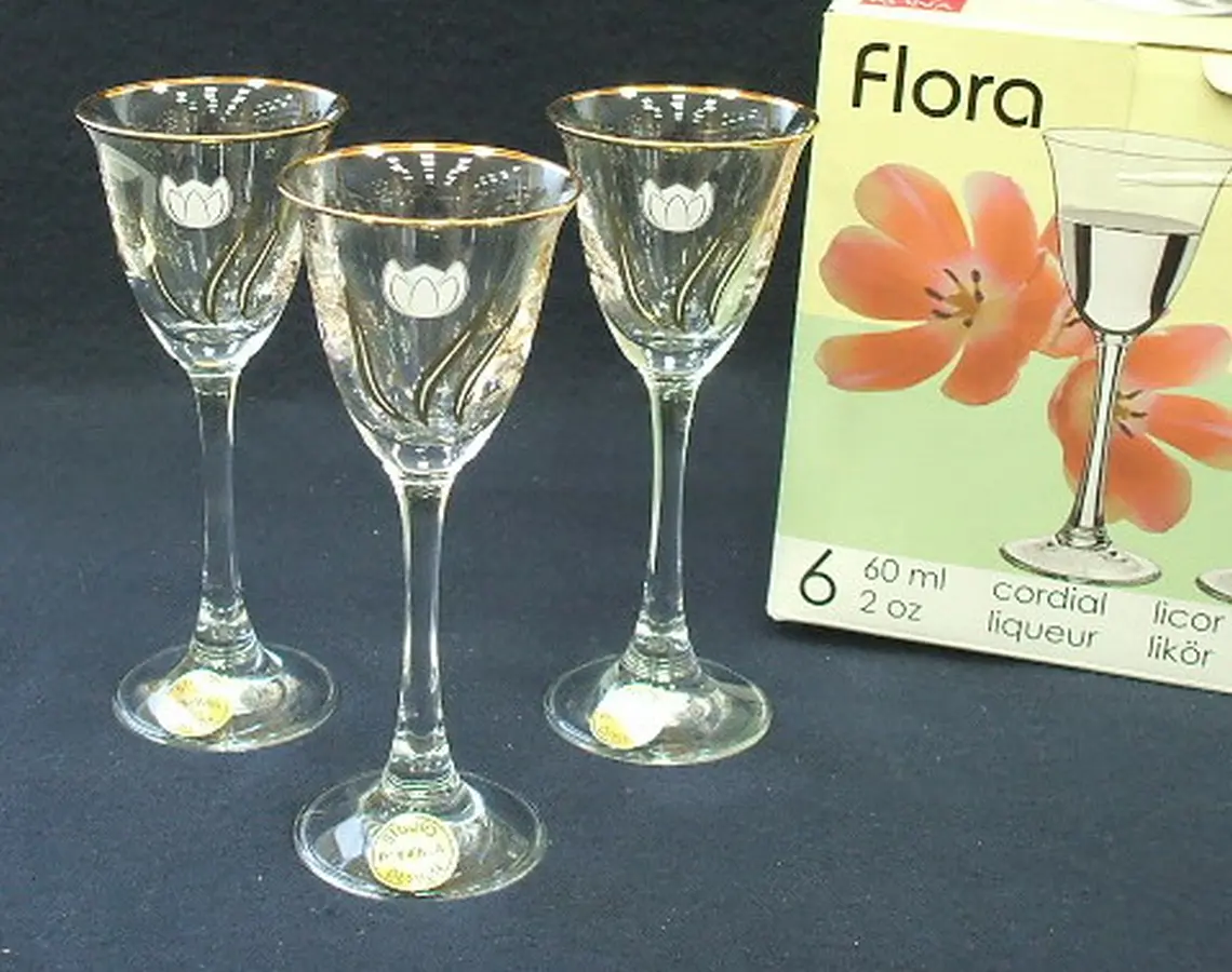 FLORA 2916/23454/60 НАБОР РЮМОК ДЛЯ ЛИКЕРА стеклянных декор. 6 шт. 60 мл   39538