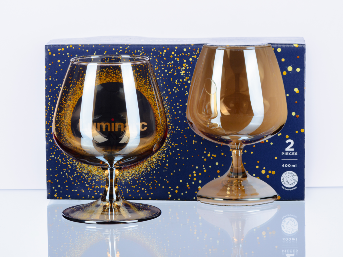 НАБОР БОКАЛОВ ДЛЯ КОНЬЯКА стеклянных "Golden Honey" 2 шт. 400 мл  Luminarc 101150