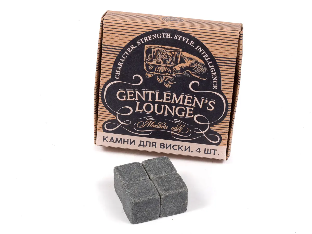НАБОР КАМНЕЙ ДЛЯ ВИСКИ "Gentlemen" s club " 4 шт.2*2*2 см   100830