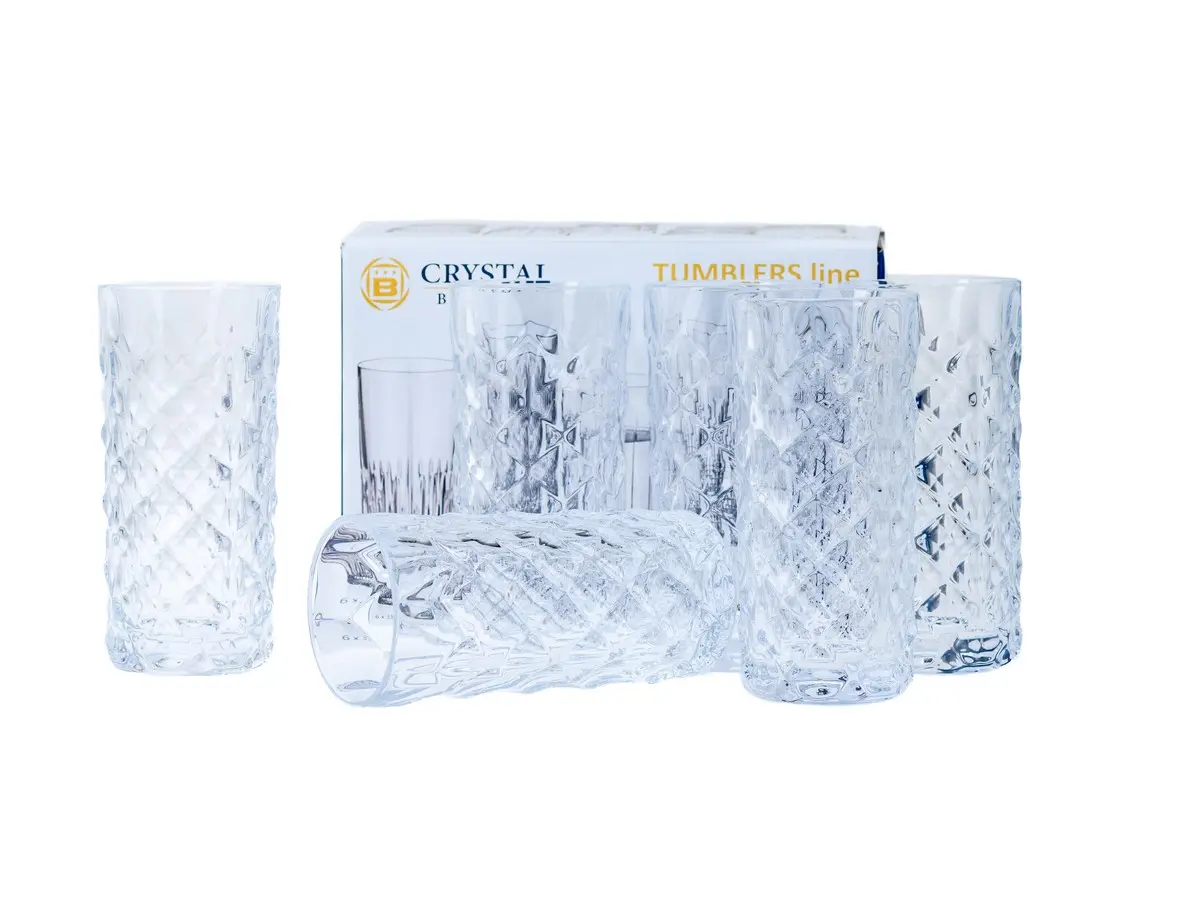 НАБОР СТАКАНОВ стеклянных "TINY" 6 шт. 330 мл/15 см  Crystalite Bohemia 107596