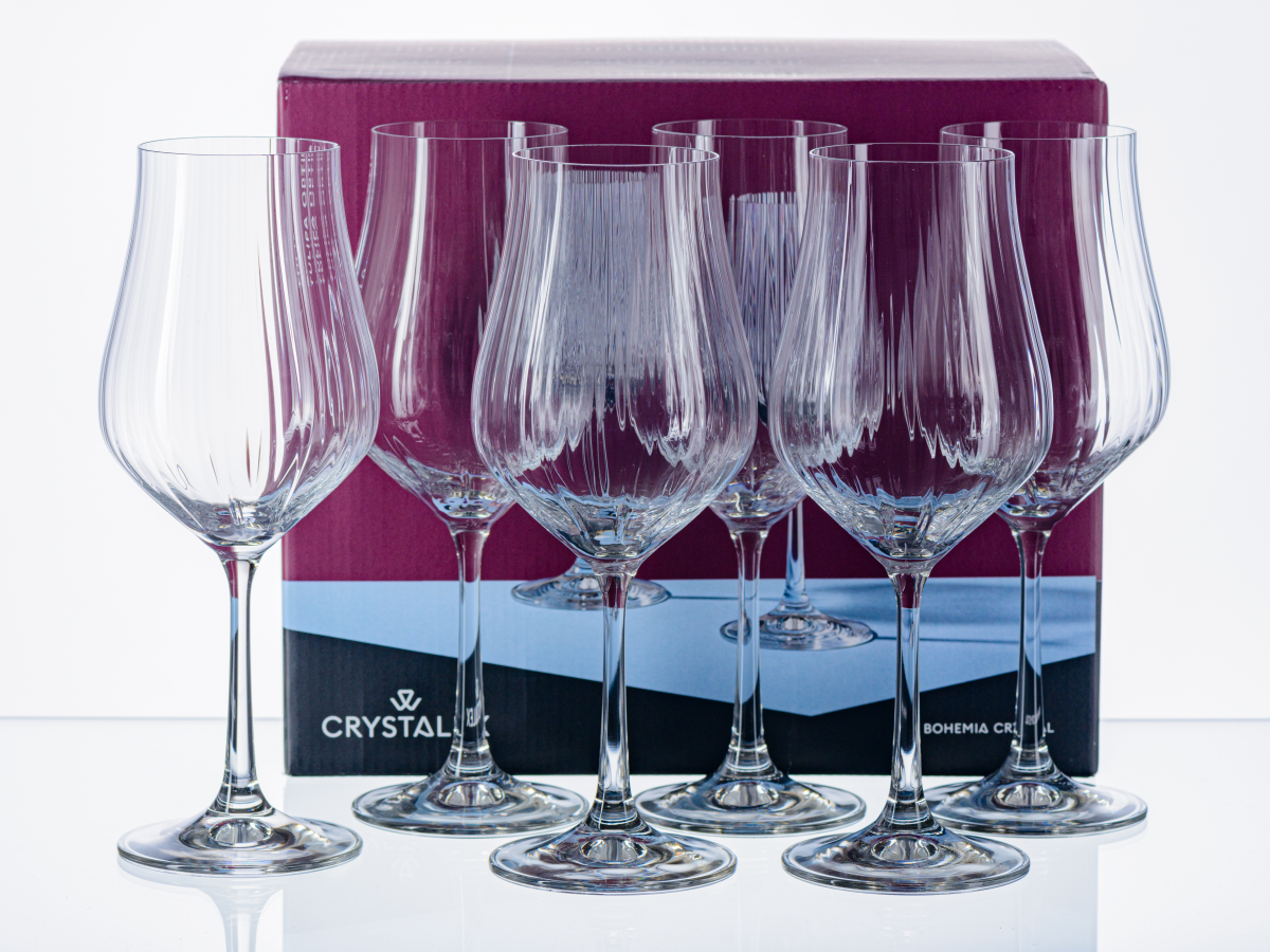 НАБОР БОКАЛОВ ДЛЯ ВИНА стеклянных "Tulipa optic" 6 шт. 350 мл  Crystalex 95585