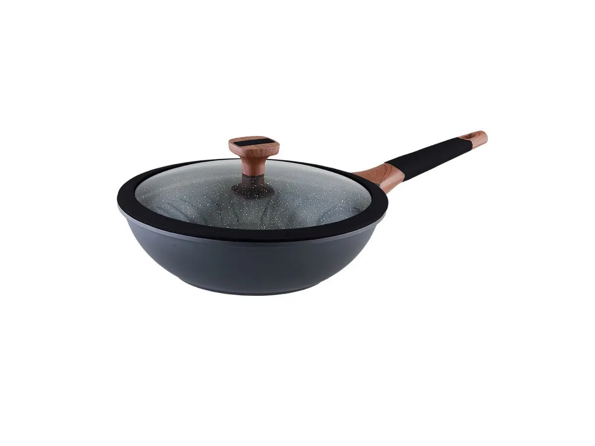 СКОВОРОДА алюминиевая с антипригарным покрытием "Greblon Induction WOK" с крышкой 28 см  Vinzer 98836
