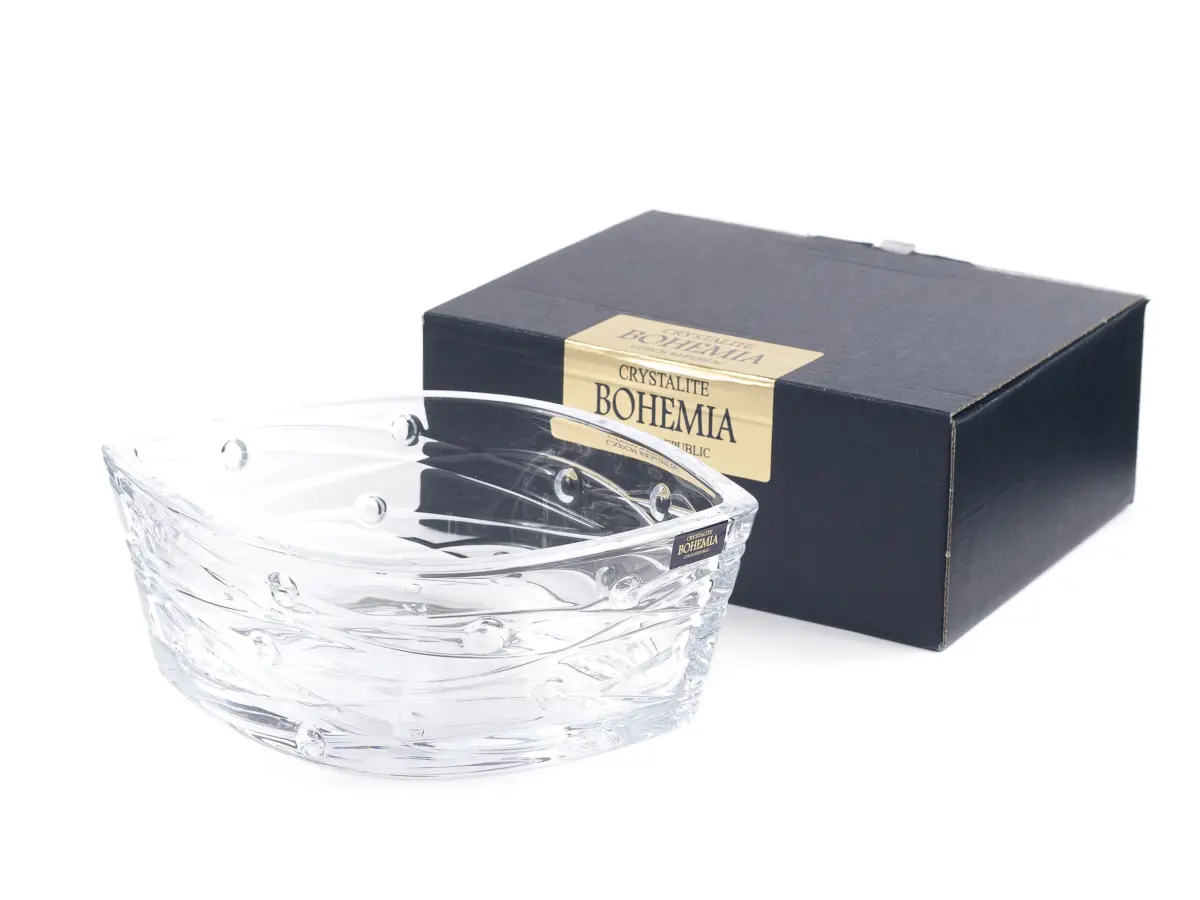 САЛАТНИК стеклянный "LABYRINTH" 20,5 см  Crystalite Bohemia 80959