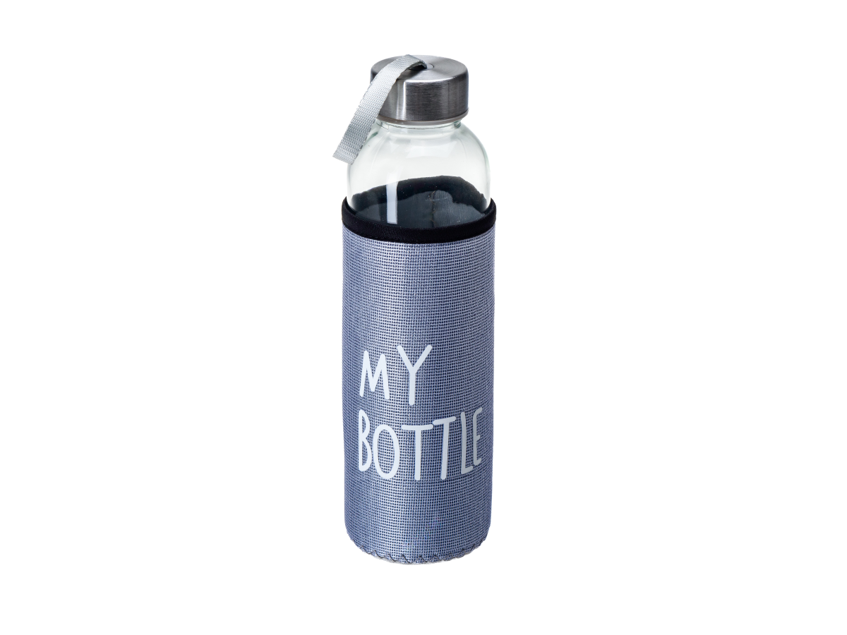 БУТЫЛКА стекло/пластмасса для питья "My bottle" в текстильном чехле 500 мл/22 см   108461