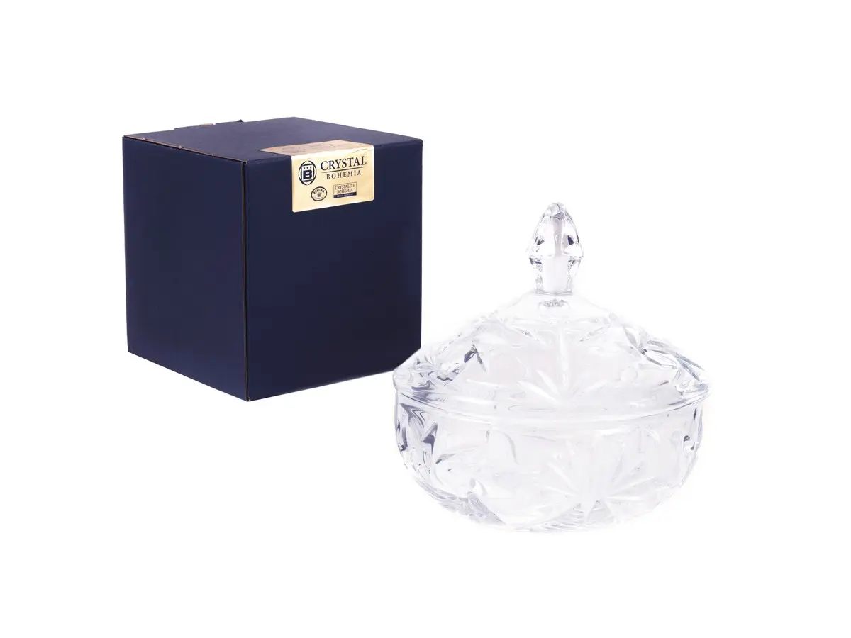 САЛАТНИК стеклянный "Nova Old" с крышкой 15 см  Crystalite Bohemia 104855