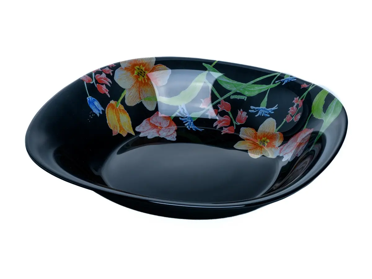 ТАРЕЛКА ГЛУБОКАЯ стеклянная "Neo Carina Minuet Black" 21 см  Luminarc 106969