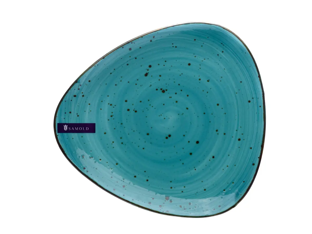 БЛЮДО фарфоровое треугольное "Хорека Бирюза" 21*20*2,2 см  Elrington 106490