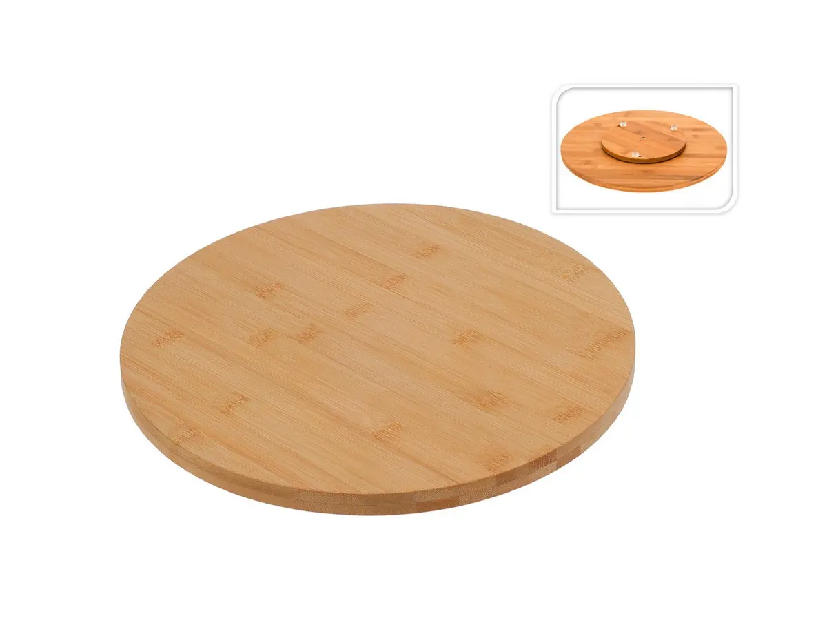 БЛЮДО бамбуковое вращающееся 35*35*3,5 см   104718