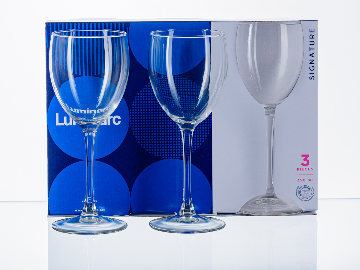 НАБОР БОКАЛОВ ДЛЯ ВИНА стеклянных "Signature" 3 шт. 350 мл/21 см  Luminarc 71837