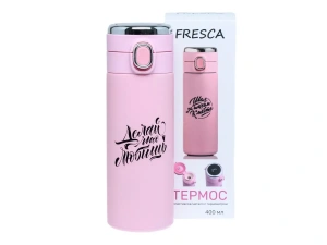 ТЕРМОС пластмасса/металл с термометром "Делай" 400 мл/20,5*6,3 см  Fresca 107398 