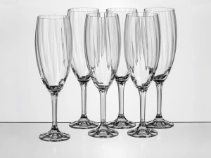 НАБОР БОКАЛОВ ДЛЯ ШАМПАНСКОГО стеклянных "Magnolia optic" 6 шт. 210 мл/21 cм  Crystalex 106518 