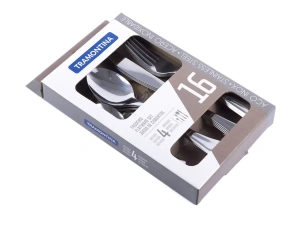 НАБОР СТОЛОВЫХ ПРИБОРОВ металлических "Havana" 16 пр.: 4 вилки 18,8 см, 4 ножа 20,6 см, 8 ложек 12,5/18,6 см  Tramontina 84856 