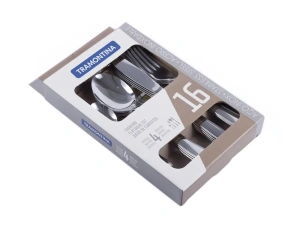 НАБОР СТОЛОВЫХ ПРИБОРОВ металлических "Maresias" 16 пр.: 4 вилки 18,8 см, 4 ножа 20,5 см, 8 ложек 12,5/18,5 см  Tramontina 84855 