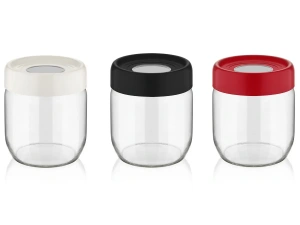 БАНКА ДЛЯ СЫПУЧИХ ПРОДУКТОВ стеклянная "Ring" 425 мл/10 см с пластмассовой крышкой  Qluxplastic 105395 
