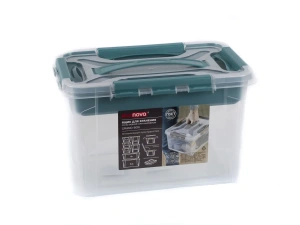 ЯЩИК ДЛЯ ХРАНЕНИЯ пластмассовый "Grand box" голубой 29*19*18 см/6,65 л с отделениями для мелких предметов   101644 