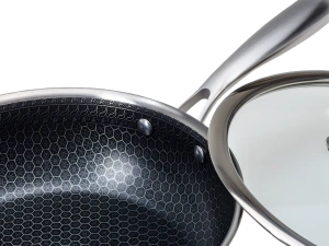 СОТЕЙНИК из нержавеющей стали с антипригарным покрытием со стеклянной крышкой "Onyx" 26*7 см   110209