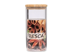 БАНКА ДЛЯ СЫПУЧИХ ПРОДУКТОВ стеклянная 1,5 л с бамбуковой крышкой  Fresca 99289 