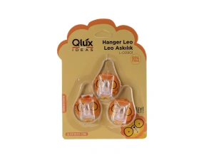 НАБОР КРЮЧКОВ пластмассовых "Leo" 3 шт. на скотче  Qluxplastic 108285 