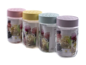 БАНКА ДЛЯ СЫПУЧИХ ПРОДУКТОВ стеклянная с пластмассовой крышкой 720 мл   86959 