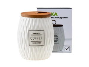 БАНКА ДЛЯ СЫПУЧИХ ПРОДУКТОВ керамическая "Coffee" 700 мл/11*11*13 см   110169