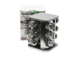 НАБОР БАНОК ДЛЯ СПЕЦИЙ стеклянных 12 шт. 92 мл на металлической подставке   105035 