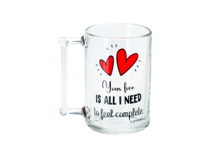 КРУЖКА стеклянная "Фитнес. All I need" 320 мл/11 см   109533 