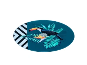 БЛЮДО стеклянное вращающееся "Тропики" 32 см   107488 